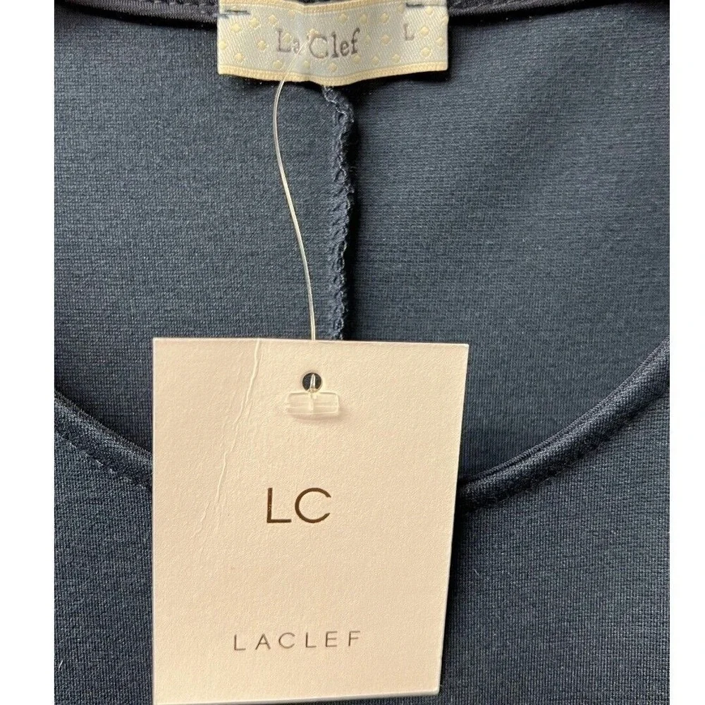 La‎ Clef Dress M Blue Pleated Knee Length 3/4 Sleeve Classic Versatile Modest